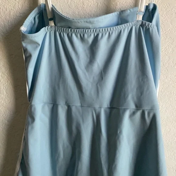 West Fade Light Blue Contrast Piping Pickleball Tennis Sporty New Mini Dress XS - Picture 11 of 16